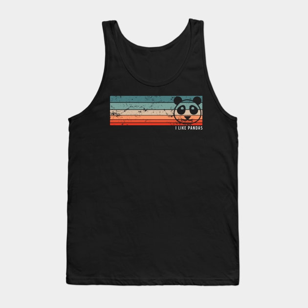 I Like Pandas Panda Bear Retro Vintage Tank Top by Schwarzweiss